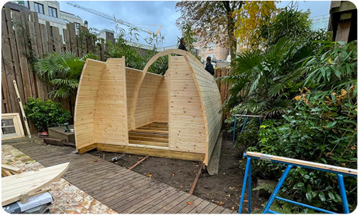 Camping Pod podhuisje zelf bouwen trekkershut in tuin